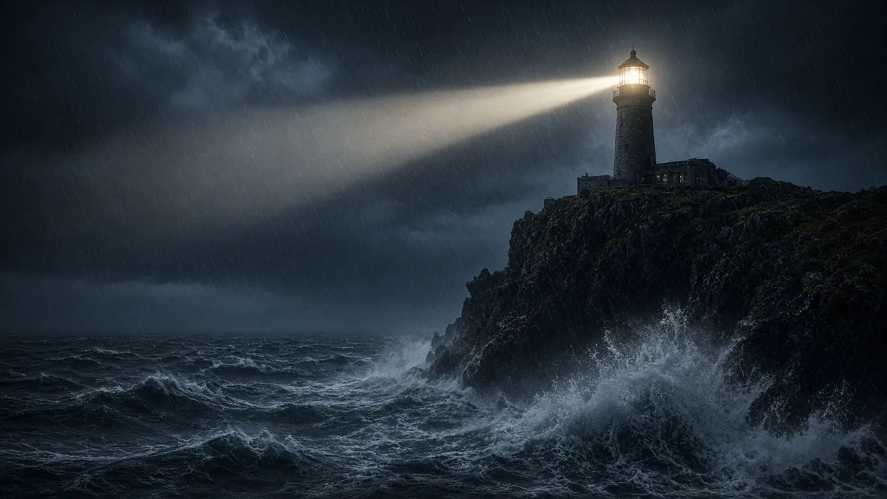 Storm lighthouse scene for a short AI video