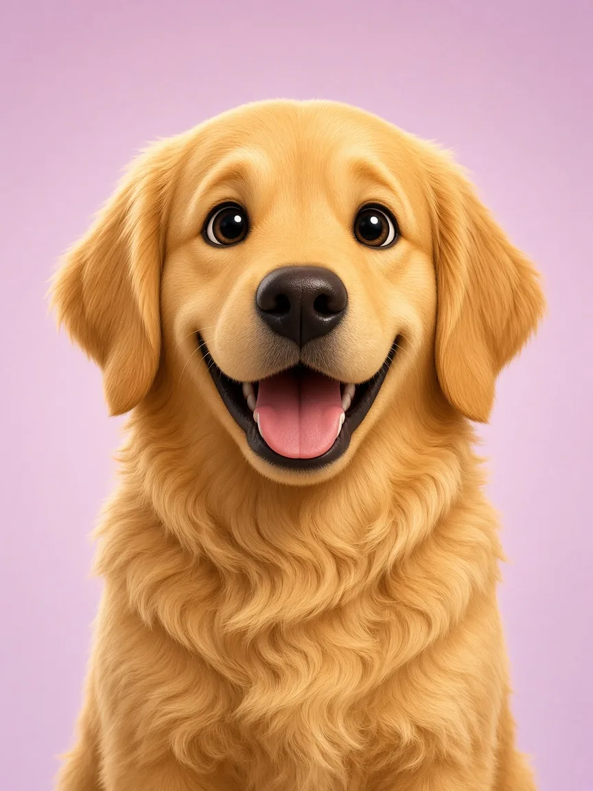 金毛犬吉祥物正面肖像