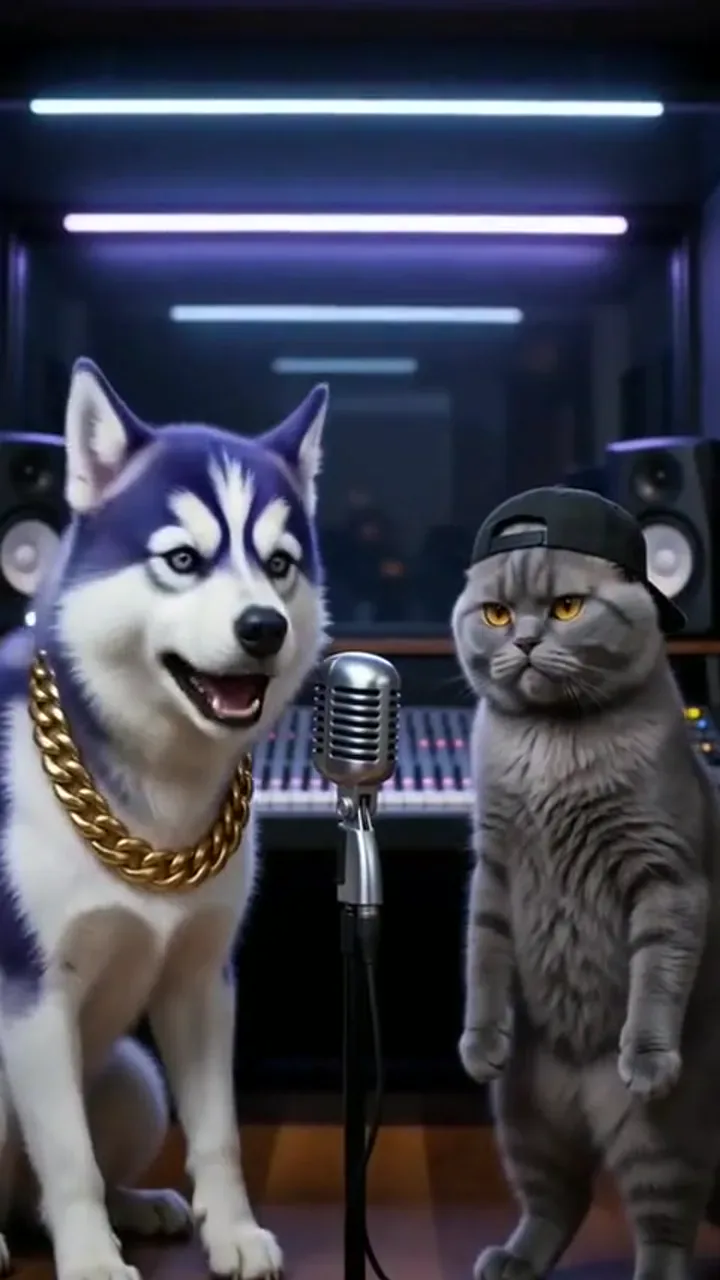 Compact booth still used while confirming duration for a pet rap video