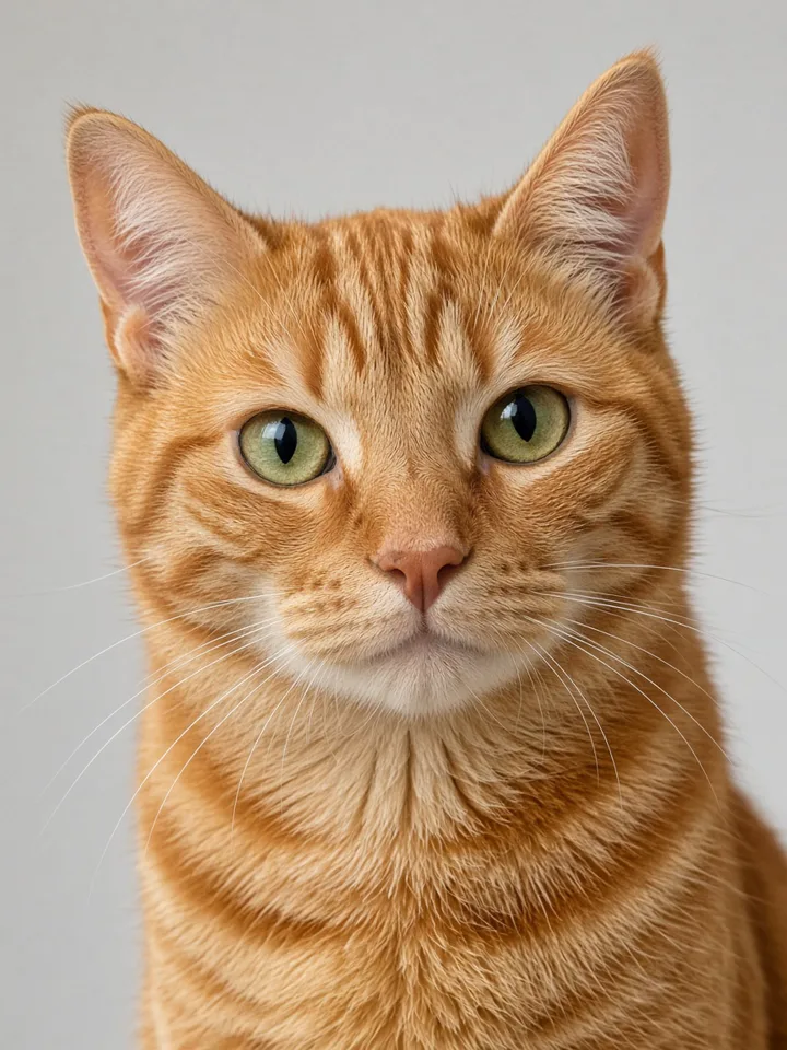 Sample right subject — clear orange tabby front portrait