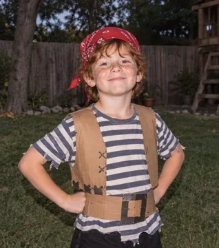 Synthetic demo of a handmade pirate costume stage